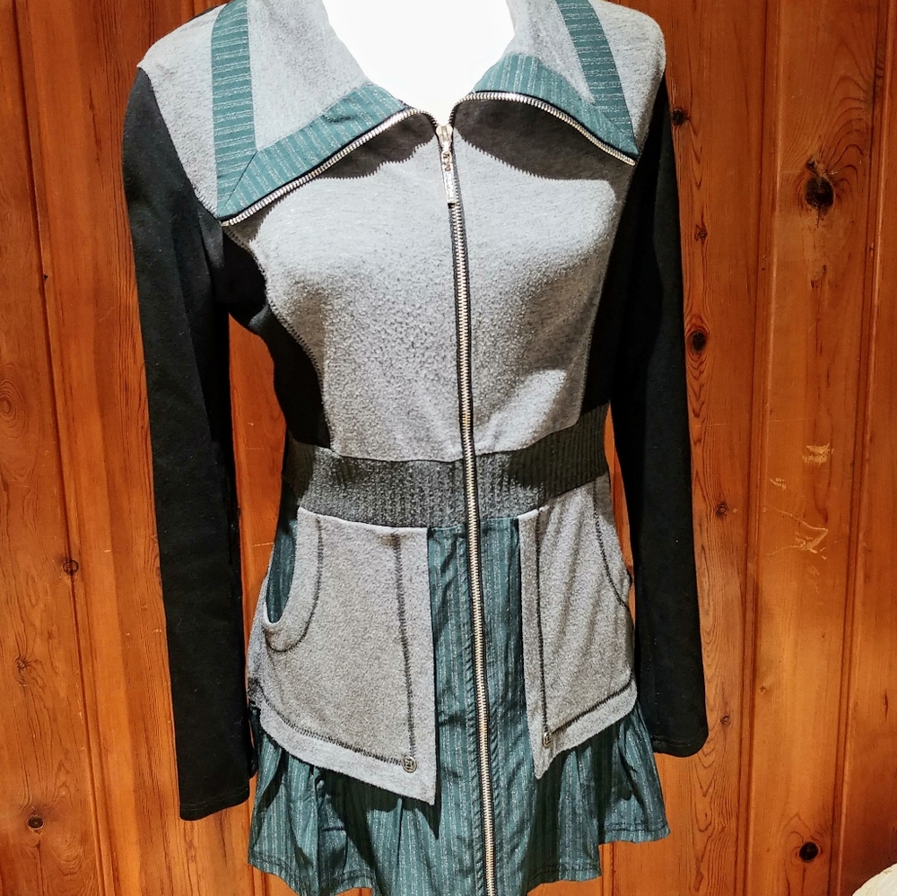 Dzhavael by Couture Zip Front Tunic Jacket Sz. M